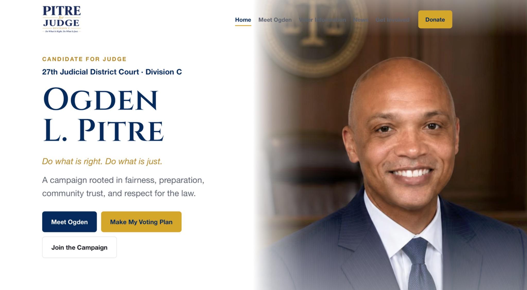 Pitre for Judge: campaign website